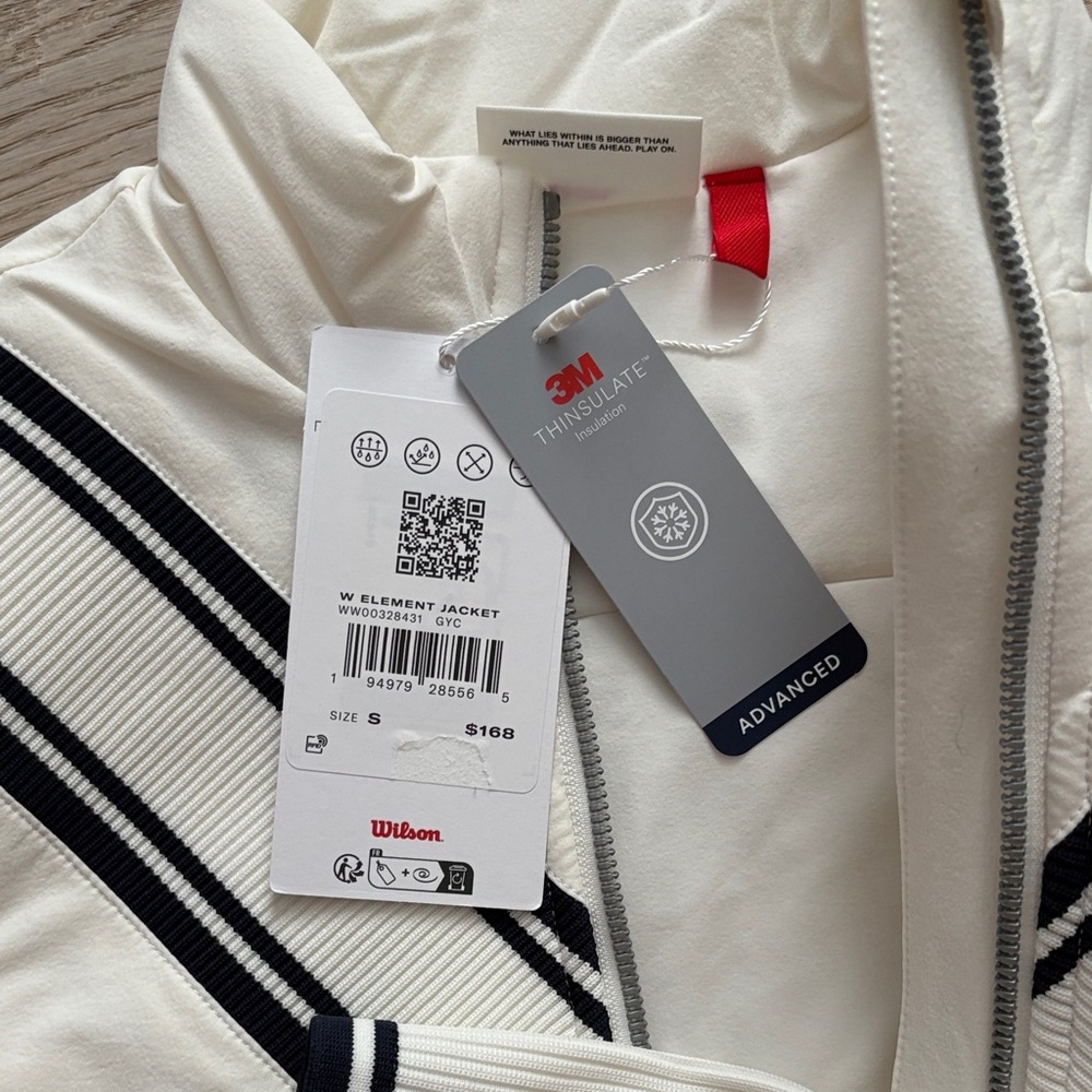 Wilson Women's Cream and Black Bomber Jacket - Picture 6 of 6